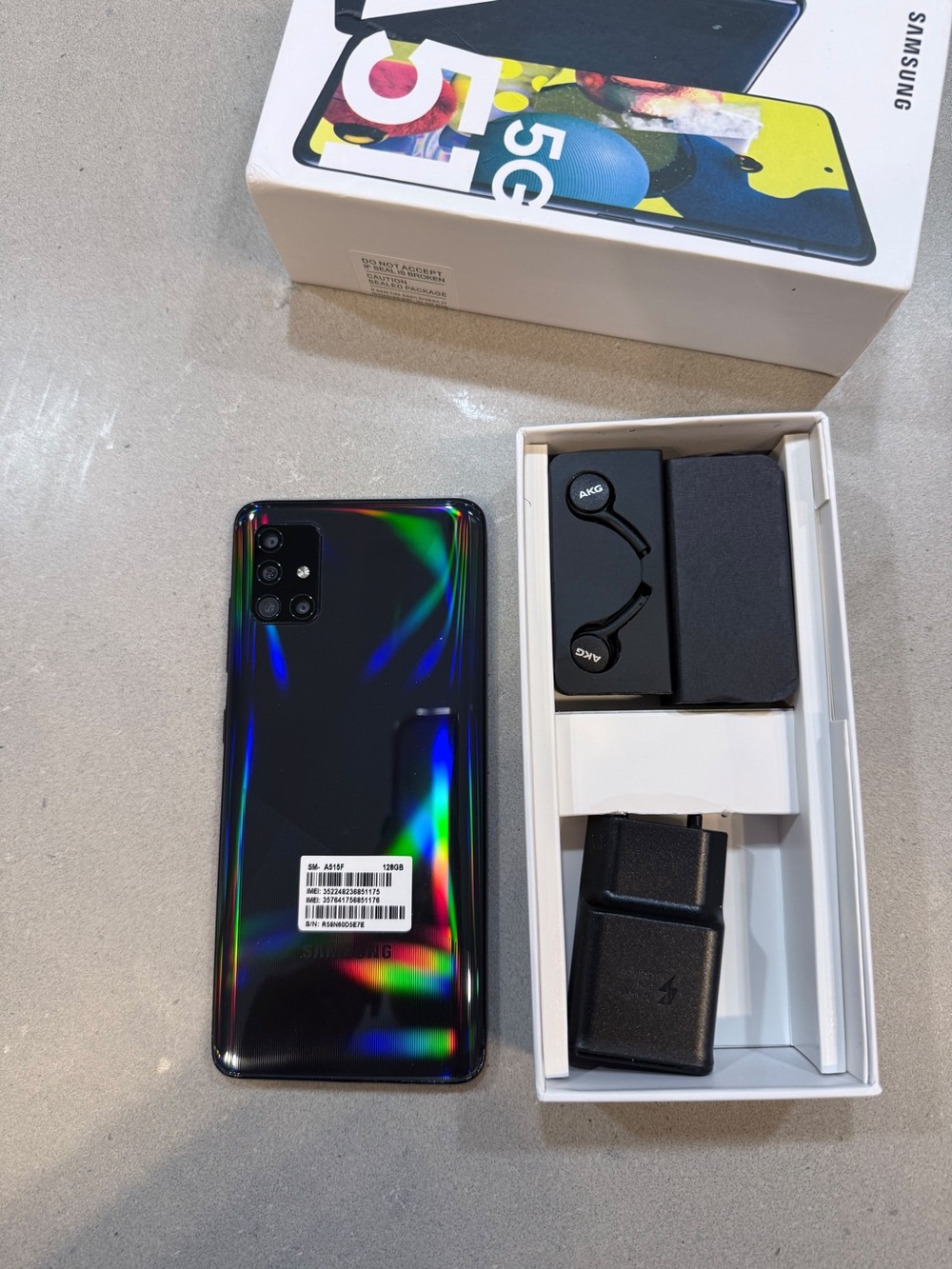 Samsung Galaxy A51 5G - Black Prism Back with Rainbow Highlights